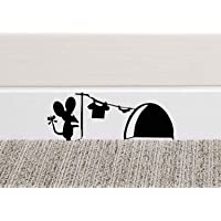 213B Mouse Hole Wall Art Sticker Washing Vinyl Decal Mice Home Skirting Board Funny by Black Country Vinyls